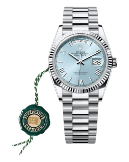 Rolex Day-Date Light Blue Dial with Roman Numerals, 40mm White Gold President - U1 FACTORY - AUTOMATIK