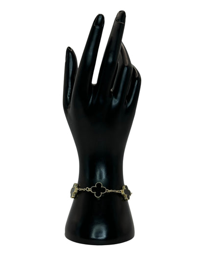 Van Cleef & Arpels Alhambra Armband mit Kleeblättern Schwarz