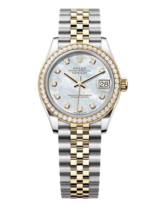Rolex Datejust White Dial with Diamond Markers, 31mm Bicolor - Jubilee - U1 FACTORY - AUTOMATIK