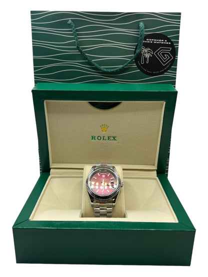 Rolex DAY-DATE WINE🍷, 40 mm, Or blanc - U1 FACTORY - AUTOMATIQUE