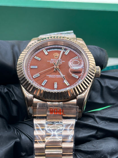 Rolex Day-Date Brown Dial, 40mm Rose Gold President - U1 FACTORY - AUTOMATIK
