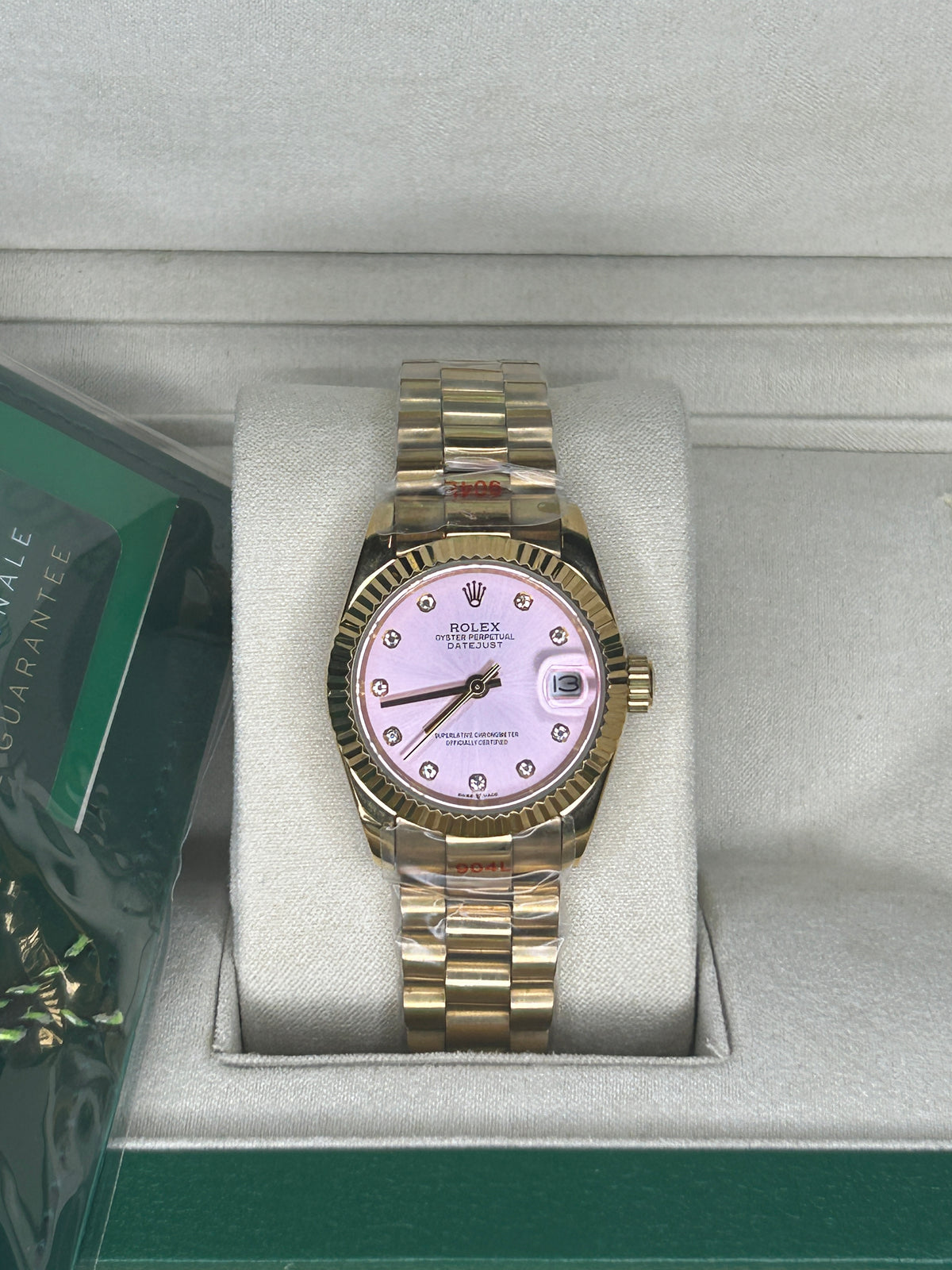 ROLEX DATE JUST - MODÈLE FEMME - CADRAN ROSE - OR