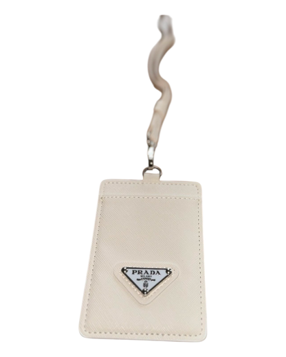 PRADA Neck Cardholder / Ausweisetui – Weiß / Schwarz