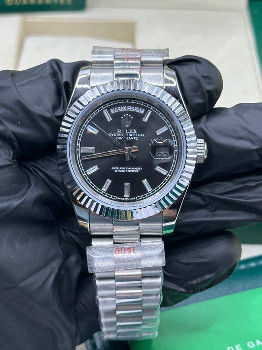 Rolex Day-Date Black Dial, 40mm White Gold President - U1 FACTORY - AUTOMATIK