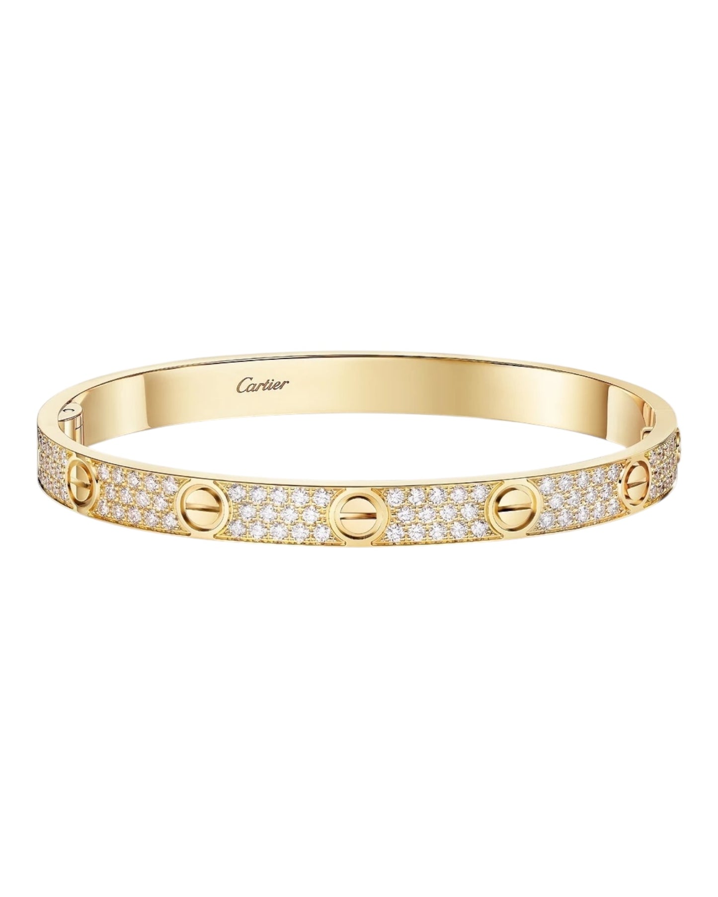 CARTIER LOVE ARMBAND - ICED OUT GOLD  - UNISEX - FULLSET
