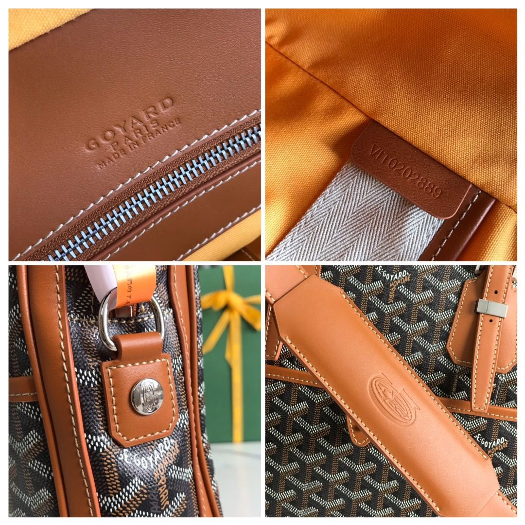 Sac Goyard - marron - Porte-documents haut de gamme style Ambassadeur - Toile à chevrons
 | 7A SUPER | QUALITÉ ORIGINALE | ENSEMBLE COMPLET