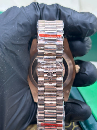 Rolex Day-Date Brown Roman Dial, 40mm Rose Gold President - U1 FACTORY - AUTOMATIK