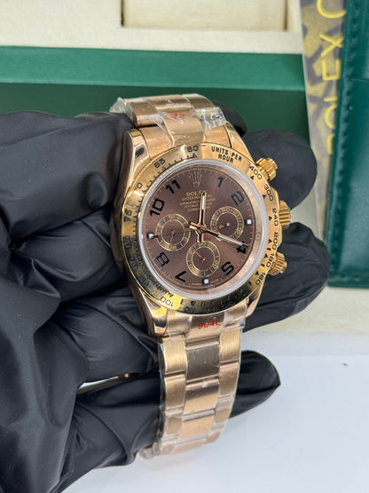 ROLEX DAYTONA - ROSEGOLD CHOCOLATE - COSMOGRAPH - OYSTER - 40MM U1 FACTORY - AUTOMATIK