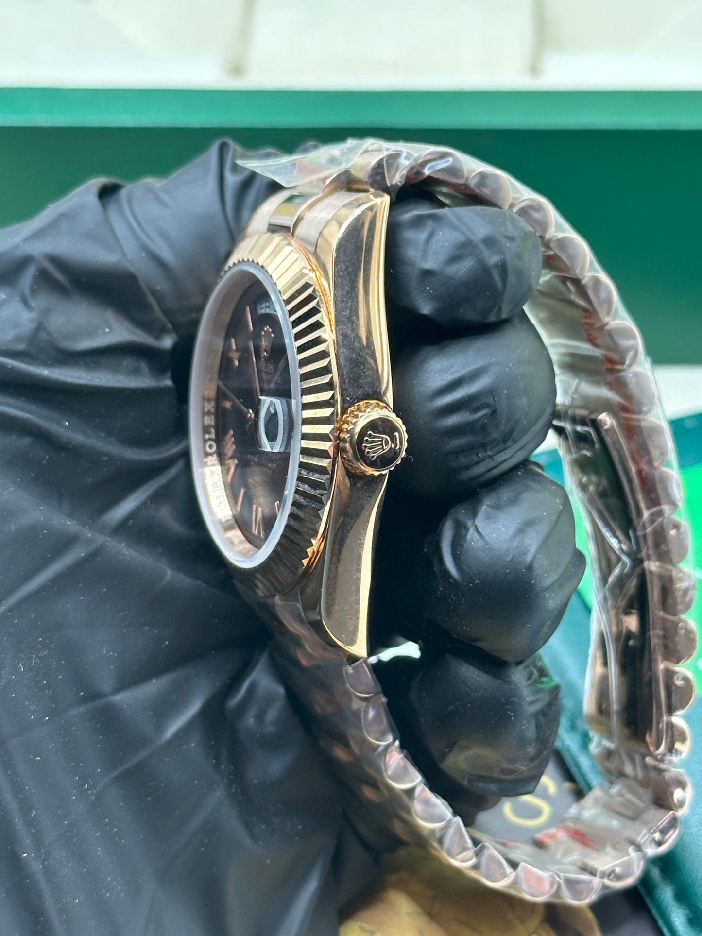 Rolex Day-Date Brown Roman Dial, 40mm Rose Gold President - U1 FACTORY - AUTOMATIK