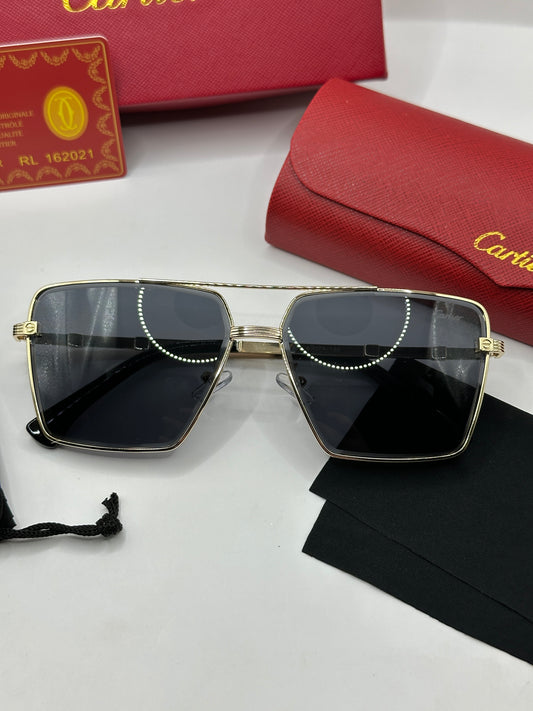 Cartier Sonnenbrille in Gold mit dunkle Gläser C1