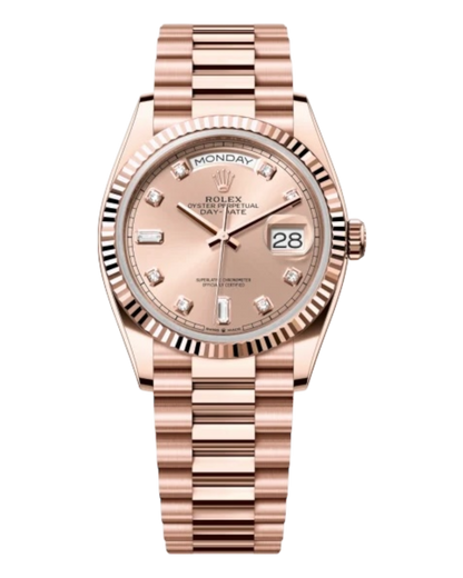 Rolex Day-Date Pink Dial with Diamonds, 36mm Everose Gold President - U1 FACTORY - AUTOMATIK