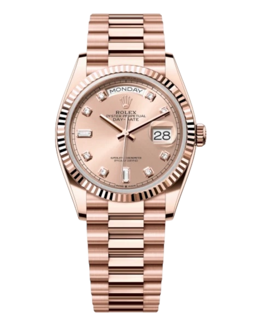 Rolex Day-Date Pink Dial with Diamonds, 36mm Everose Gold President - U1 FACTORY - AUTOMATIK