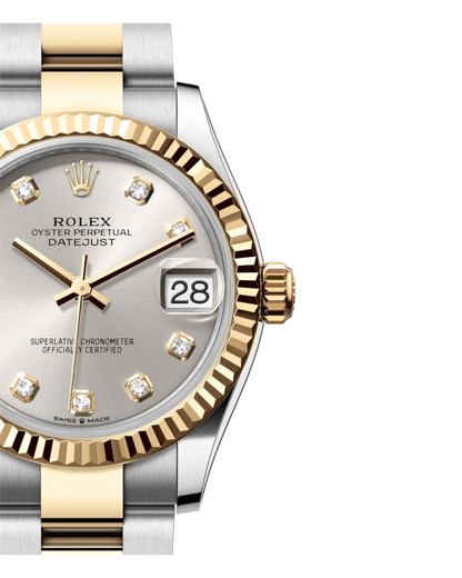 Rolex Datejust 31mm Bicolor Silver with Diamonds Dial Oyster U1 FACTORY - AUTOMATIK -