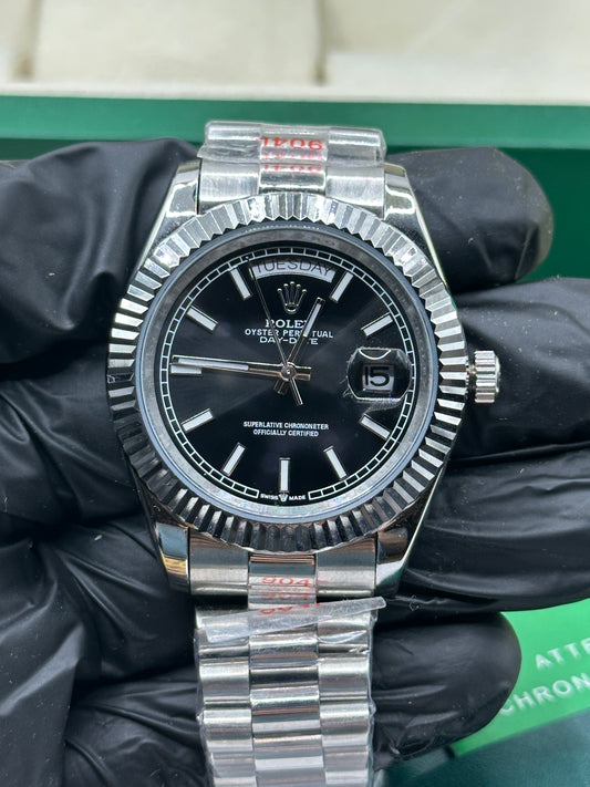 Rolex Day-Date Black Dial, 40mm White Gold President - U1 FACTORY - AUTOMATIK