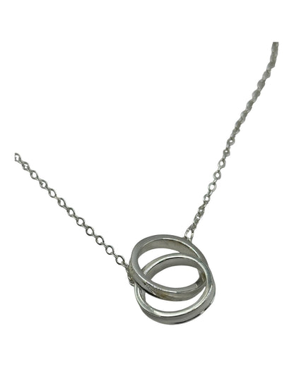 Silber-Halskette mit Doppelring-Anhänger