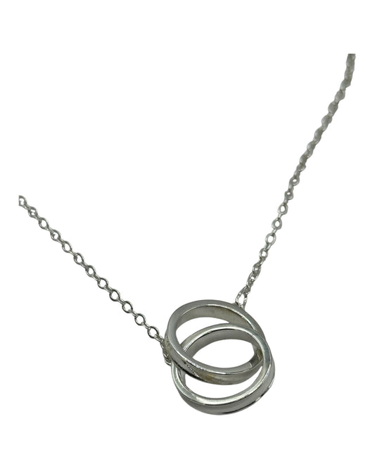 Silber-Halskette mit Doppelring-Anhänger