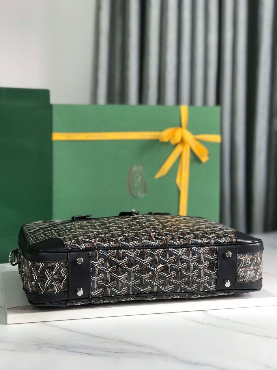 Sac Goyard - noir - Porte-documents haut de gamme style Ambassadeur - Toile à chevrons
 | 7A SUPER | QUALITÉ ORIGINALE | ENSEMBLE COMPLET
