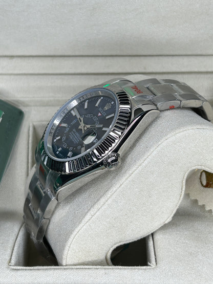 ROLEX SKY-DWELLER - BLUE DIAL - STEEL/SILVER