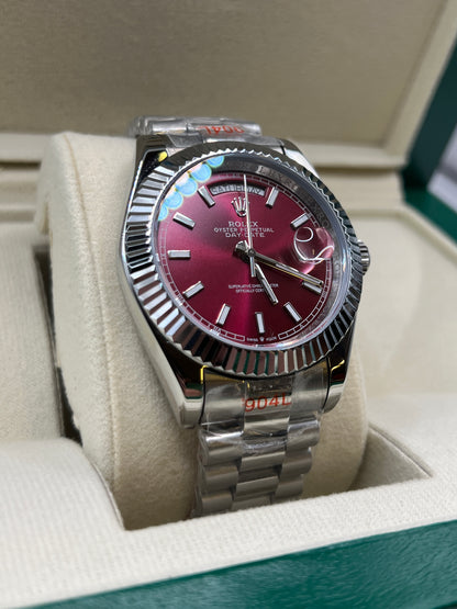 Rolex DAY-DATE WINE🍷, 40 mm, Or blanc - U1 FACTORY - AUTOMATIQUE