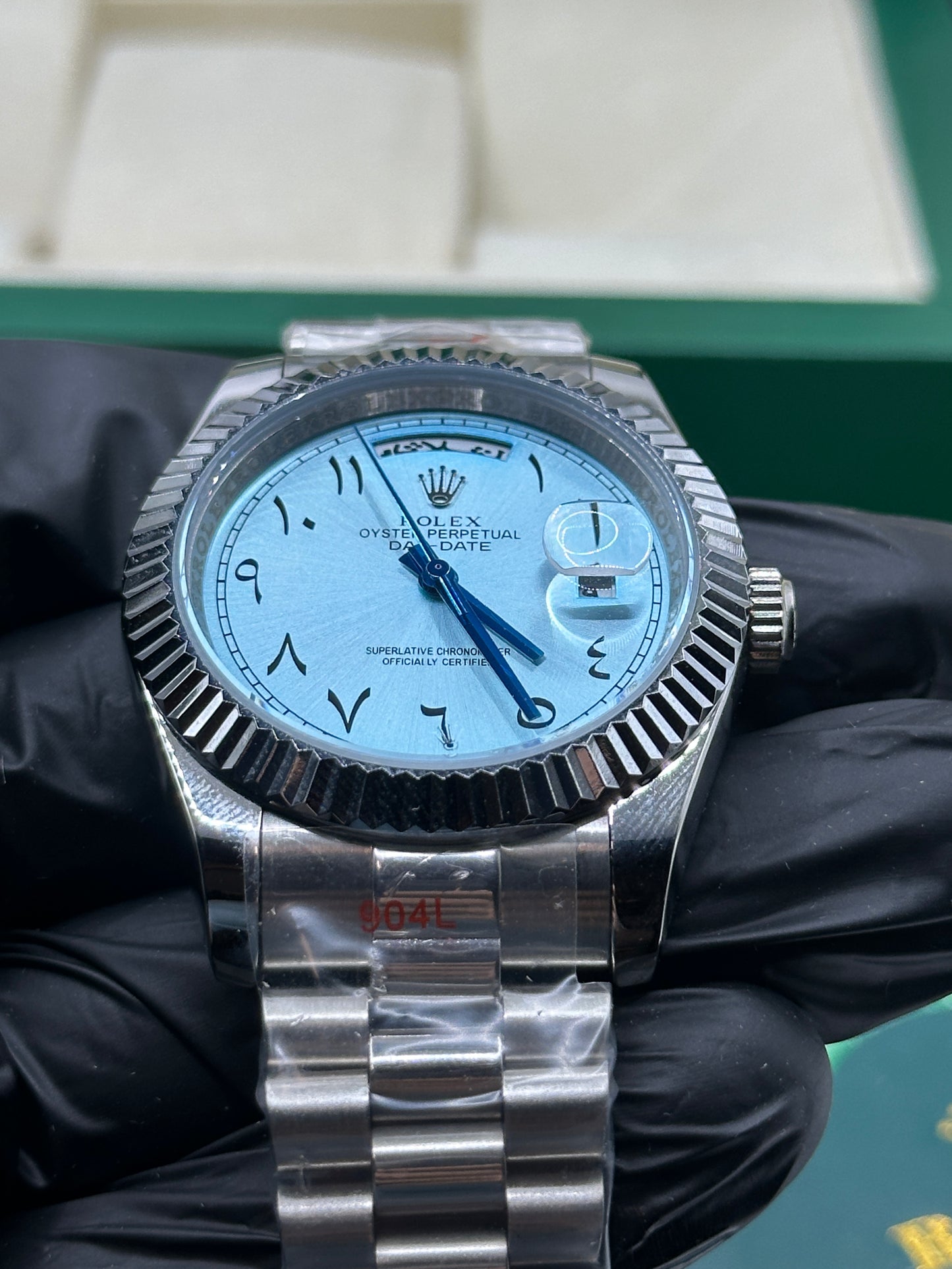 Rolex Day-Date Light Blue Arabic Dial, 40mm White Gold President - U1 FACTORY - AUTOMATIK