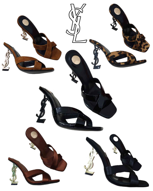 SAINT LAURENT OPYUM HEEL SANDALS – YSL Logo Heel – mehrere Farben – mit Box – 1:1 HIGH END
