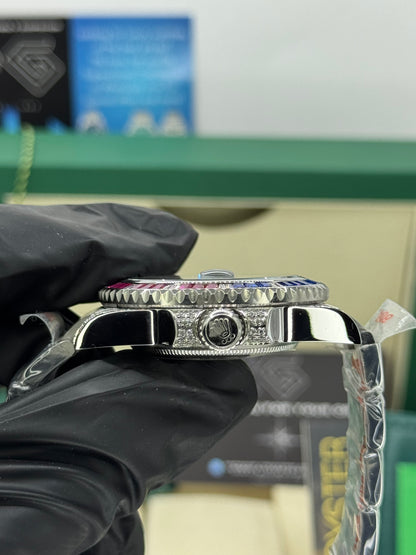 ROLEX SUBMARINER - CUSTOMIZED PEPSI ICED OUT - OYSTER - 41MM U1 FACTORY - AUTOMATIKE