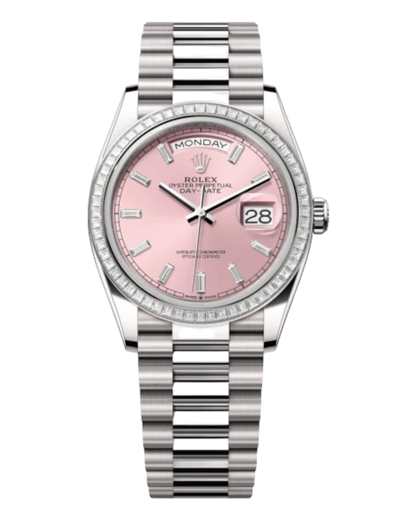 Rolex Day-Date Pink Dial, 36mm White Gold President - U1 FACTORY - AUTOMATIK