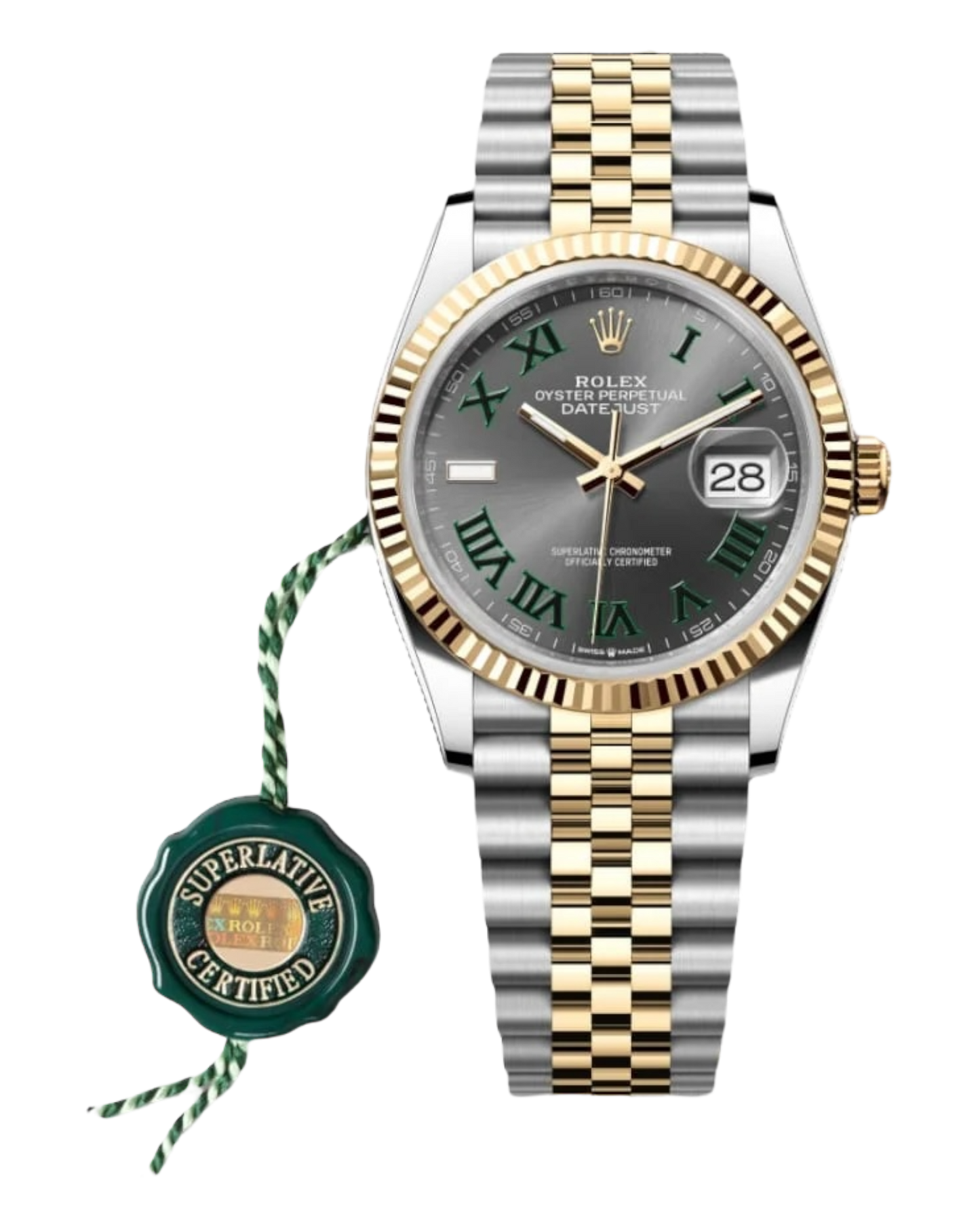 Rolex Datejust Slate Dial with Mint Green Roman Numerals 36mm Jubilee - U1 FACTORY - AUTOMATIK