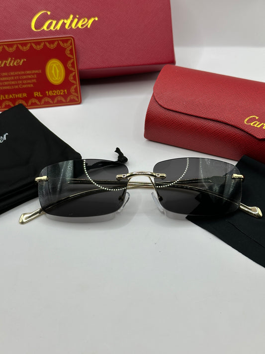 Cartier Sonnenbrille in Gold mit dunkle Gläser C7