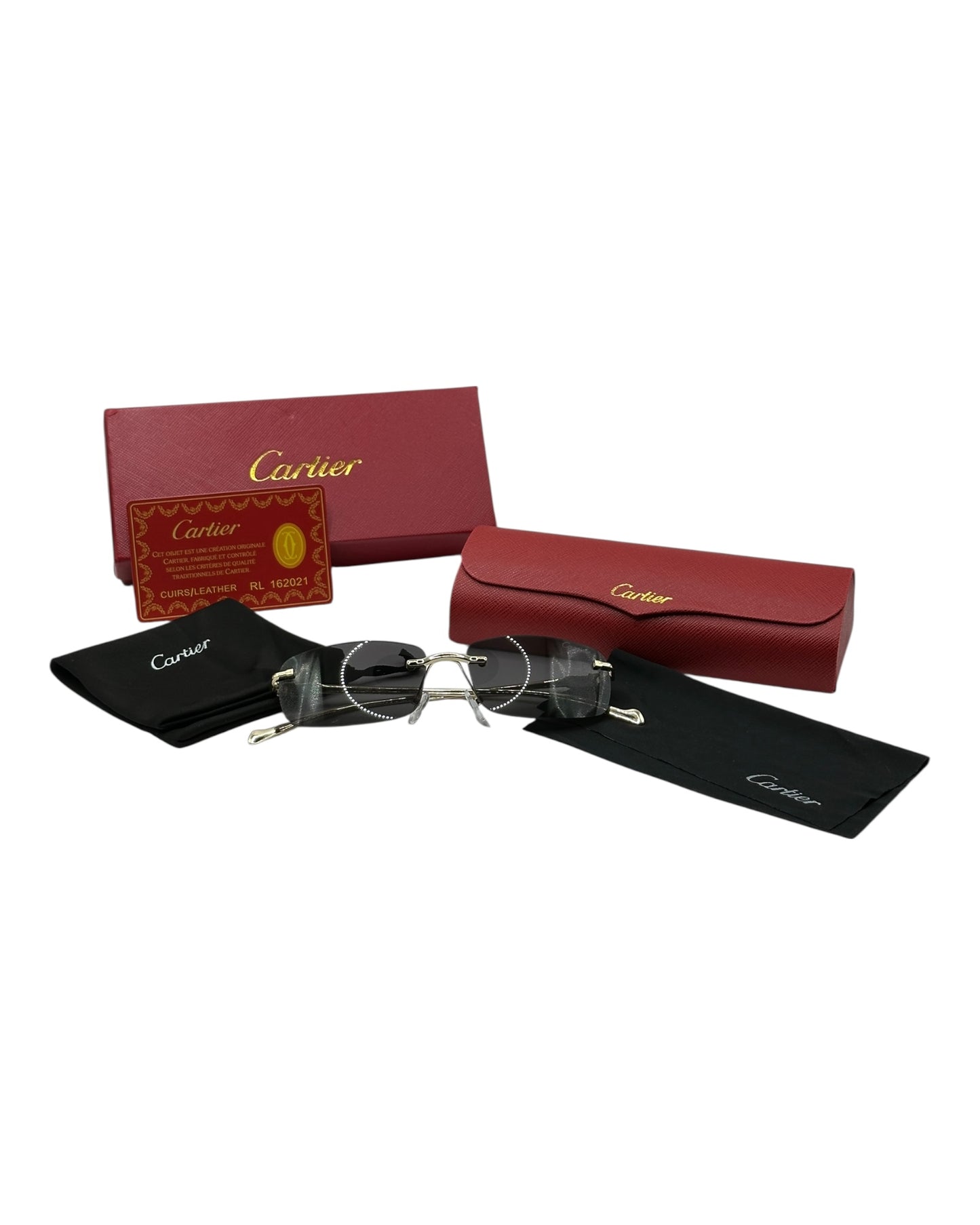Cartier Sonnenbrille in Gold mit dunkle Gläser C7
