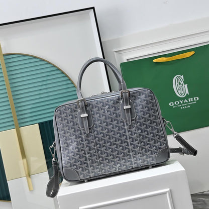 Sac Goyard - gris - Porte-documents haut de gamme style Ambassadeur - Toile à chevrons
 | 7A SUPER | QUALITÉ ORIGINALE | ENSEMBLE COMPLET