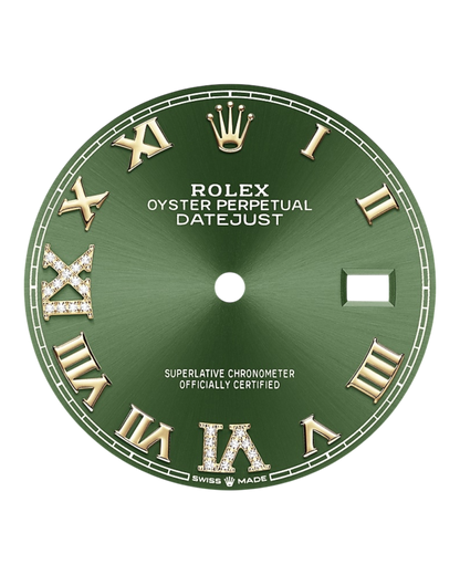 Rolex Datejust Green Dial with Roman & Diamond Markers, 36mm Bicolor - Jubilee - U1 FACTORY - AUTOMATIK