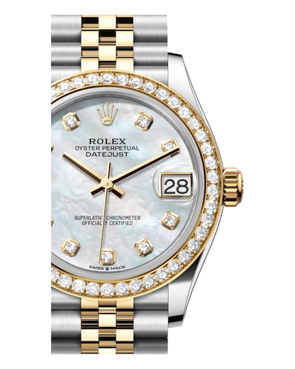 Rolex Datejust White Dial with Diamond Markers, 31mm Bicolor - Jubilee - U1 FACTORY - AUTOMATIK