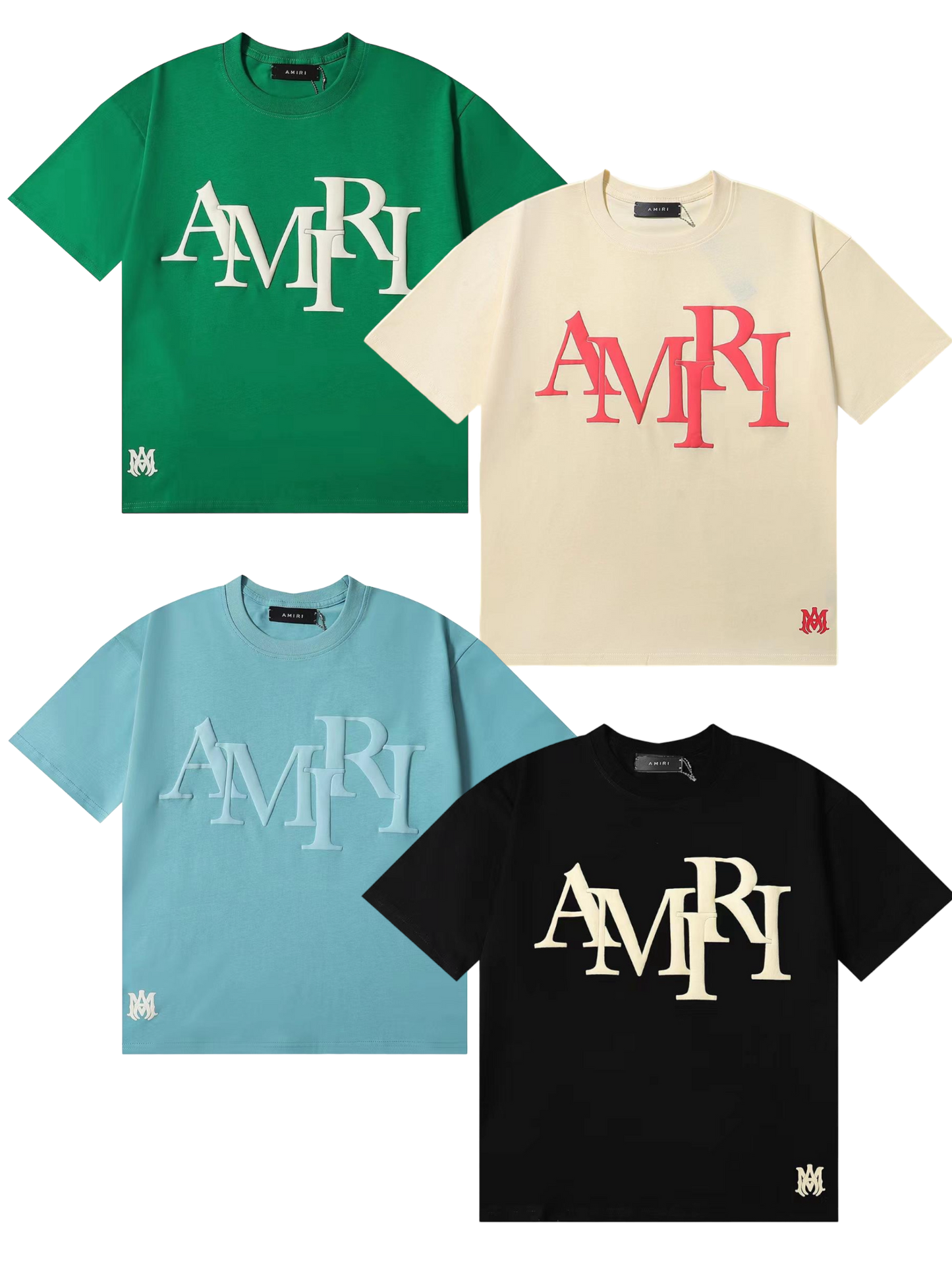 AMIRI T-SHIRT WEIß / SCHWARZ / BEIGE / GRÜN SUPER CLONE  - DICKER PREMIUM STOFF ( DROPSHIPPING PRODUKT )