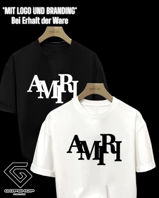 AMIRI T-SHIRT WEIß / SCHWARZ - DICKER STOFF ( DROPSHIPPING PRODUKT )