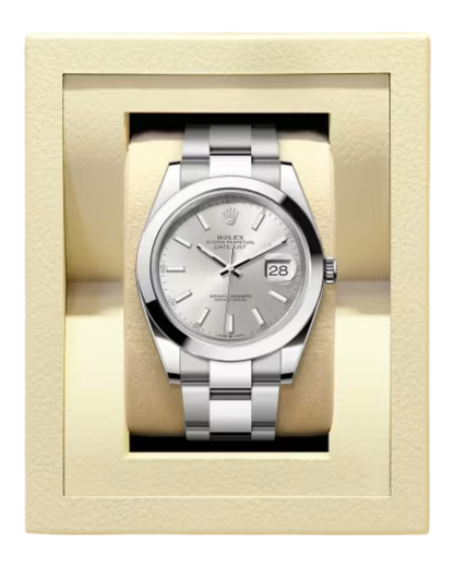 Rolex Datejust, Silver Dial, 41mm, flat bezel - U1 FACTORY - AUTOMATIK