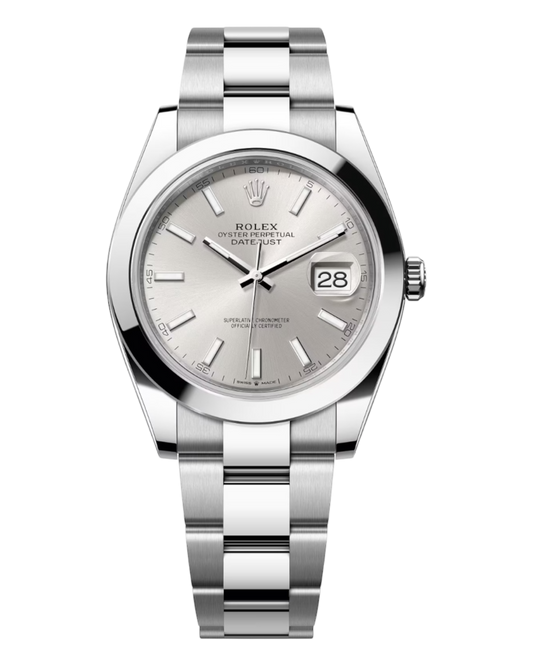 Rolex Datejust, Silver Dial, 41mm, flat bezel - U1 FACTORY - AUTOMATIK