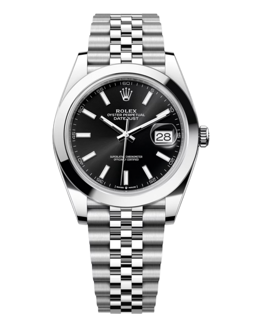 Rolex Datejust 41mm Black Dial, flat bezel - U1 FACTORY - AUTOMATIK - Jubilee