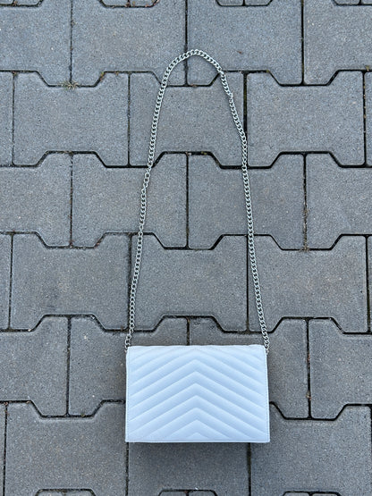 YVES SAINT LAURENT ENVELOPE BAG IN WEISS MIT SILBERNEM LOGO | 1:1 REPLICA