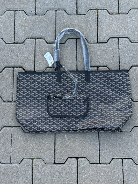 GOYARD TOTE BAG IN SCHWARZ – 1:1 REPLICA AUS FEINEM PU LEDER MIT MINI POCHETTE