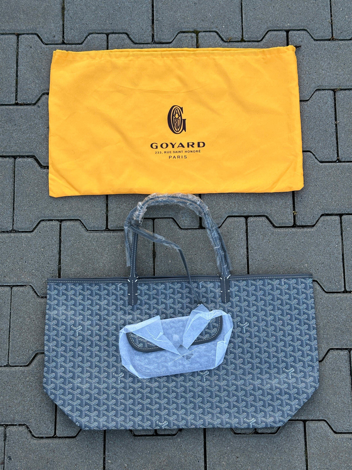 GOYARD TOTE BAG IN GRAU – 1:1 REPLICA AUS FEINEM PU LEDER MIT MINI POCHETTE