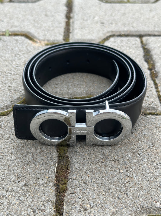 SALVATORE FERRAGAMO LEDERGÜRTEL MIT SILBER SCHNALLE | 1:1 REPLICA | PU LEDER