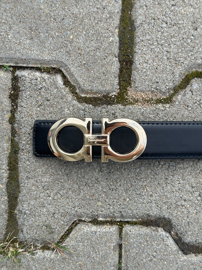 SALVATORE FERRAGAMO LEDERGÜRTEL MIT GOLDENER SCHNALLE | 1:1 REPLICA | PU LEDER