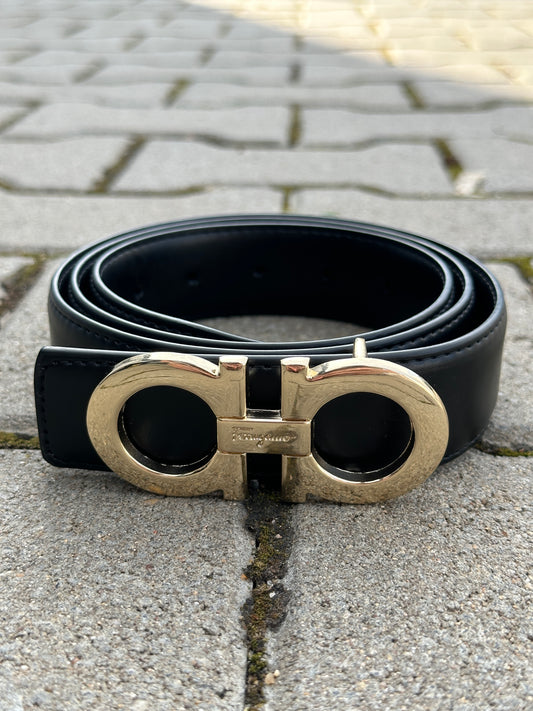 SALVATORE FERRAGAMO LEDERGÜRTEL MIT GOLDENER SCHNALLE | 1:1 REPLICA | PU LEDER