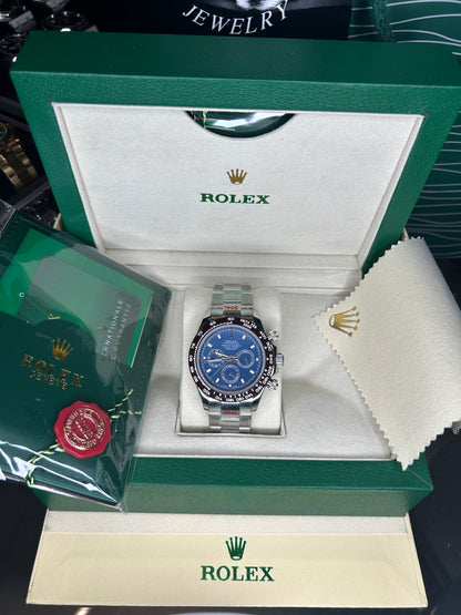 ROLEX DAYTONA BLUE DIAL BLACK CERAMIC - BLACK CHRONOGRAPH - OYSTER