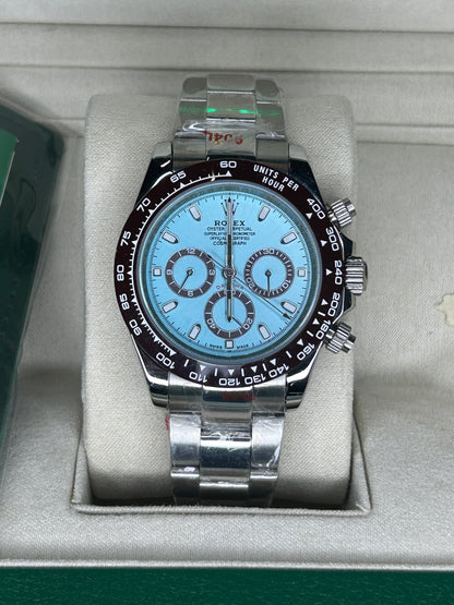 ROLEX DAYTONA PLATINE TURQUOISE - CÉRAMIQUE MARRON - OYSTER