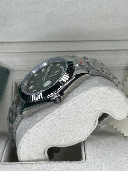 ROLEX DAY-DATE CADRAN VERT AVEC ACIER DIAZ 