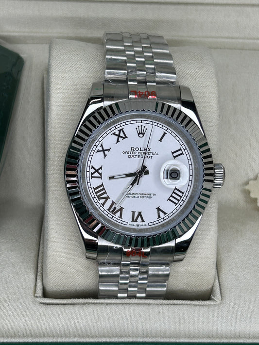 ROLEX DATE JUST WHITE DIAL ROMAN STEEL