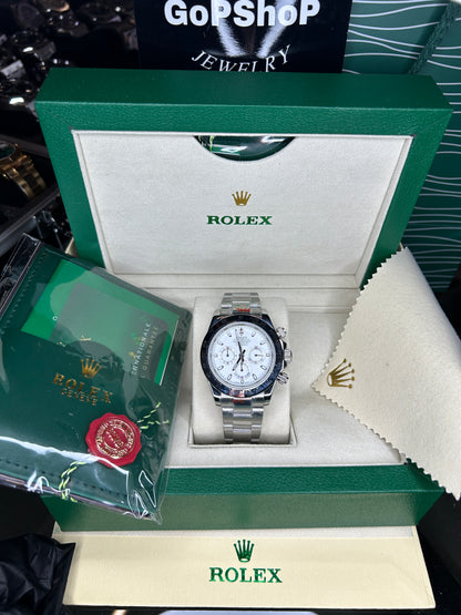 ROLEX DAYTONA SILVER WHITE DIAL - OYSTER