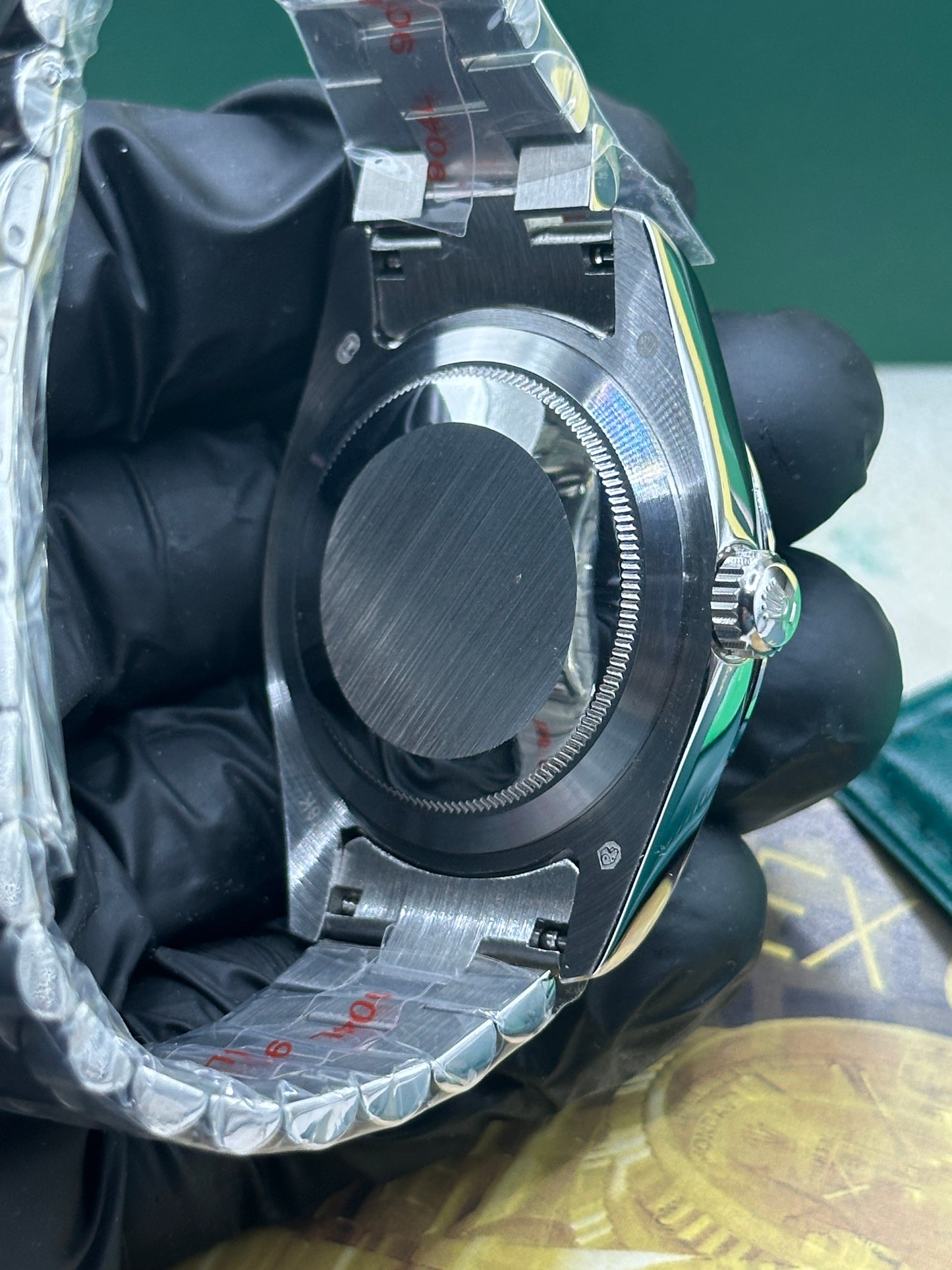 U1 Factory Rolex Day-Date, 40mm Stahl, grünes Zifferblatt mit römischen Ziffern, geriffelte Lünette - Automatik